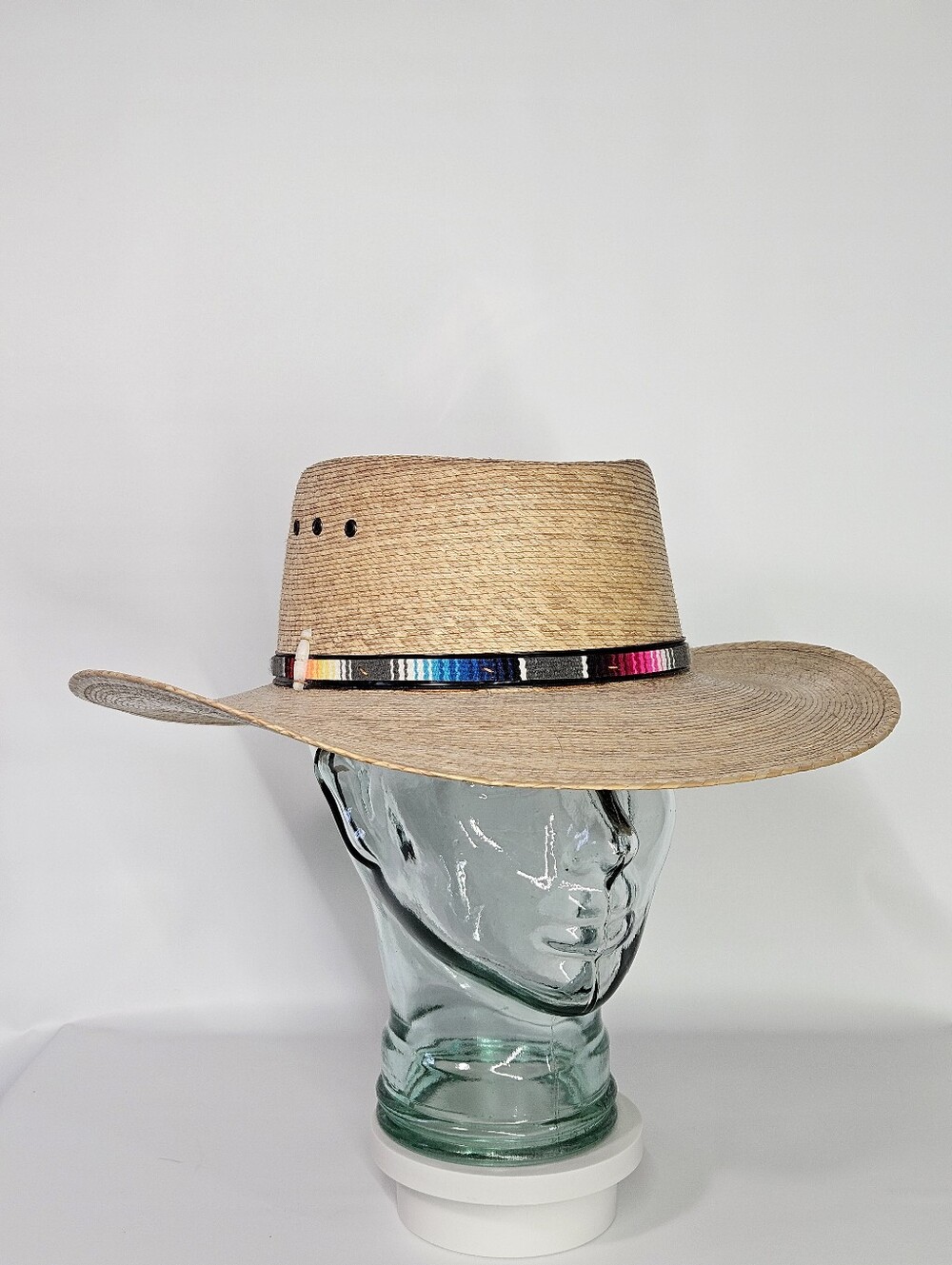 Legítimo Sahuayo 23" M/L Hat Elegante de Lujo Palm Straw Handcrafted Wide Brim